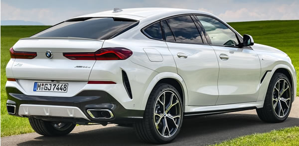 Vista trasera y lateral del BMW Serie X6.